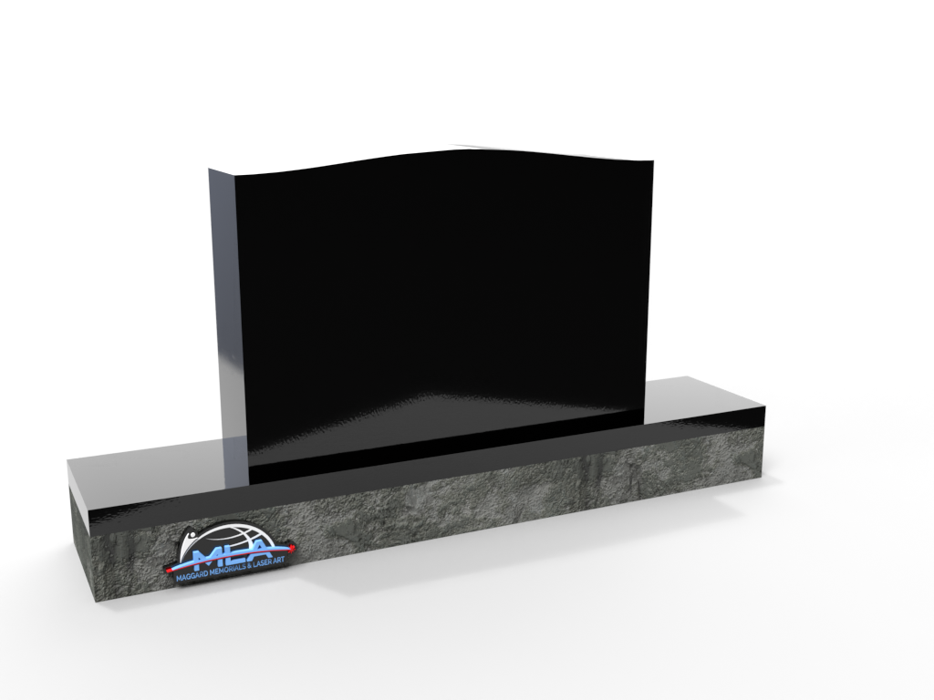 Serpentine Top Upright Double Memorial 42" x 6" X 26
