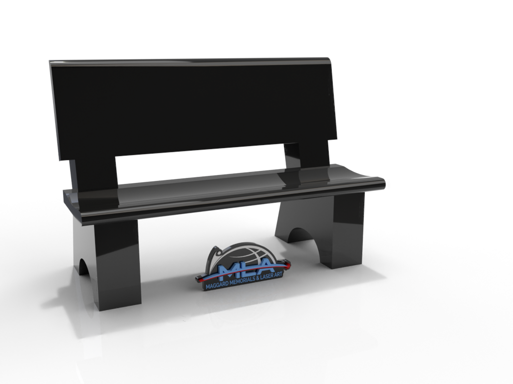 Cremation Park Bench with Back