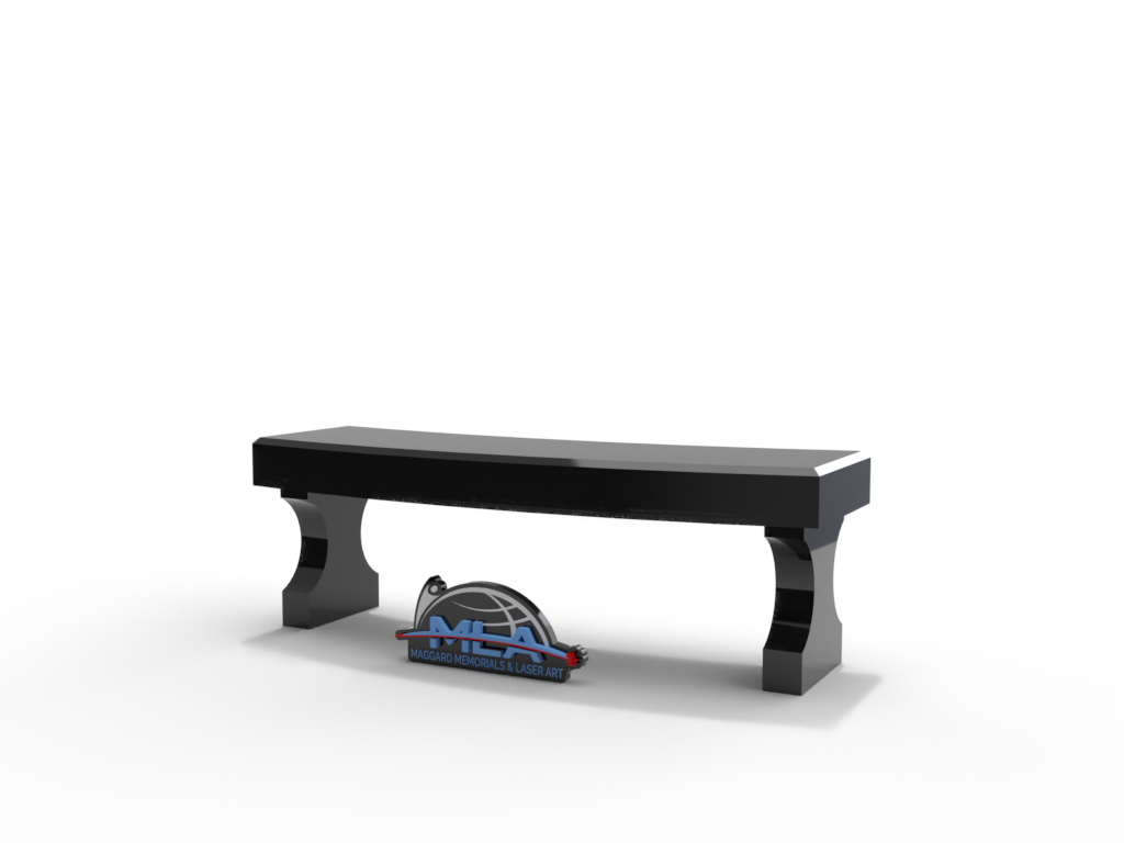 Black Curved Top Tablet with Bench on Base