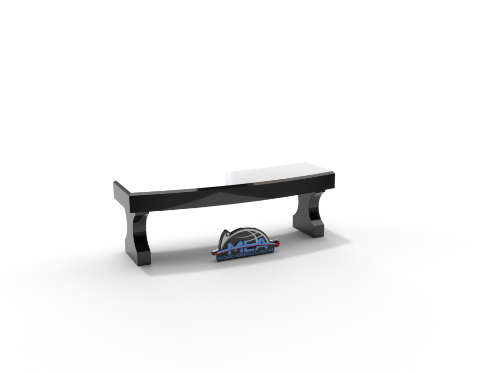 Black Curved Top Tablet with Bench on Base