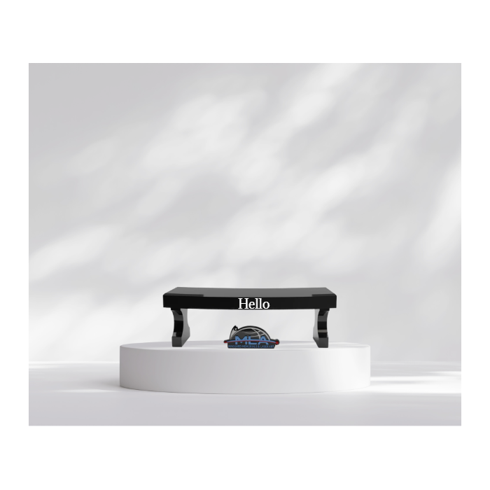 Black Curved Top Tablet with Bench on Base